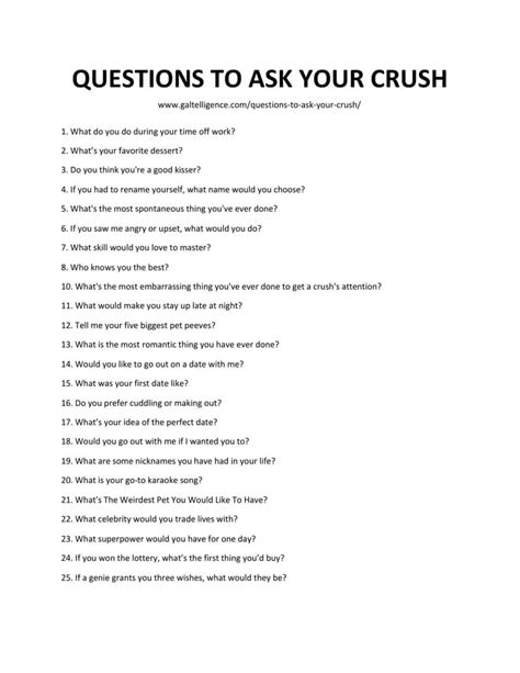 questions to ask your crush get closer